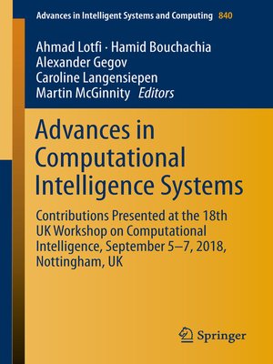 cover image of Advances in Computational Intelligence Systems